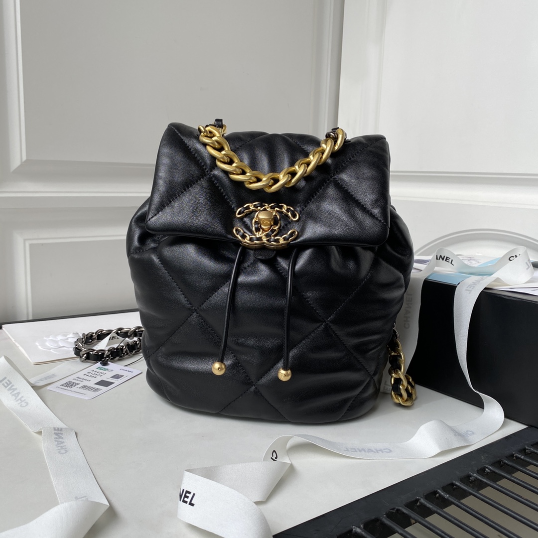 Lambskin 19 Backpack AS4223 Black/Gold